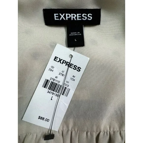 NWT EXPRESS Polka Dot Lace Detailed Trapeze Dress, Sz L - Picture 14 of 16